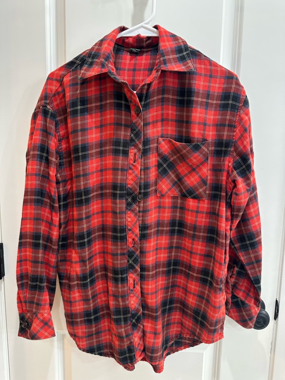 🔥Sunday Sale🔥 Wild Fable Overwized Red Flannel Shirt - Classic Button-Up